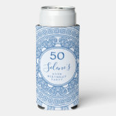 Elegant Grieks verjaardagsfeestje met aangepaste k (Seltzer Achterkant)