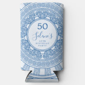 Elegant Grieks verjaardagsfeestje met aangepaste k (Voorkant)