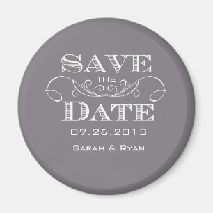 Elegant grijs Bewaar de Datummagneet Magneet