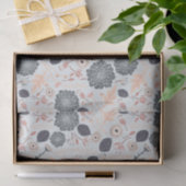 Elegant grijs blauw perzik bloemmotief tissuepapier (Geschenk)