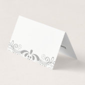 Elegant Grijs Bloemen Swirls Kant Visitekaartjes (Achterkant)