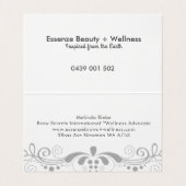 Elegant Grijs Bloemen Swirls Kant Visitekaartjes (Binnenkant ongevouwen)