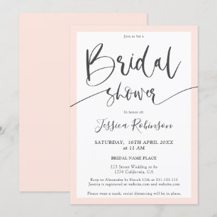 Elegant grijs blush roze script chic vrijgezellenf kaart