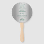 Elegant grijs bruiloft programma handwaaier (Achterkant)