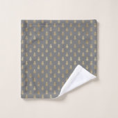 Elegant grijs en gouden anananasslpatroon bad handdoek (Wasdoekje)