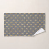 Elegant grijs en gouden anananasslpatroon bad handdoek (Handdoek)