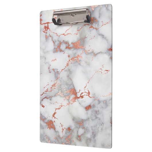 Elegant grijs en roos gouden marmeren patroon klembord (Links)