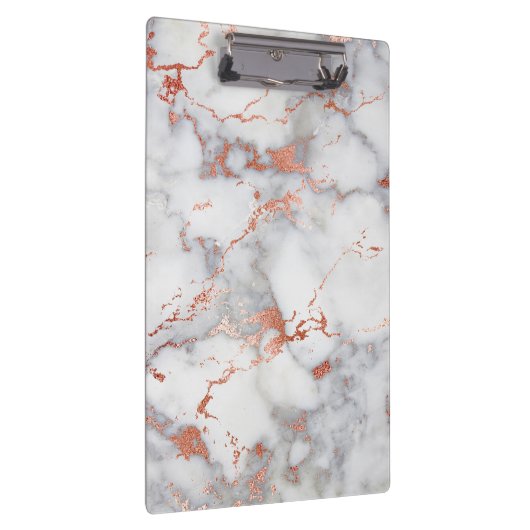 Elegant grijs en roos gouden marmeren patroon klembord (Rechts)