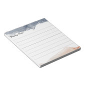 Elegant grijs en roze, speciaal uitgelijnde waterk notitieblok (Schuin)