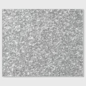 Elegant grijs en wit accenten glitter patroon cadeaupapier (Vlak)