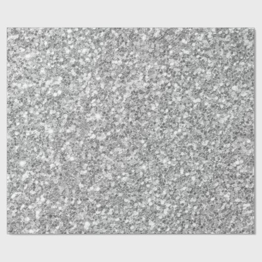 Elegant grijs en wit accenten glitter patroon cadeaupapier (Vlak)