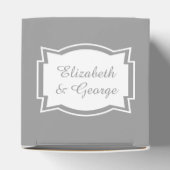 Elegant grijs en wit William Morris bruiloft Bedankdoosjes (Bovenkant)