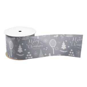 Elegant grijs en witte tennis kerst lint