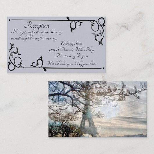 Elegant grijs en zwart stromende sinaasappel informatiekaartje (Voorkant / Achterkant)