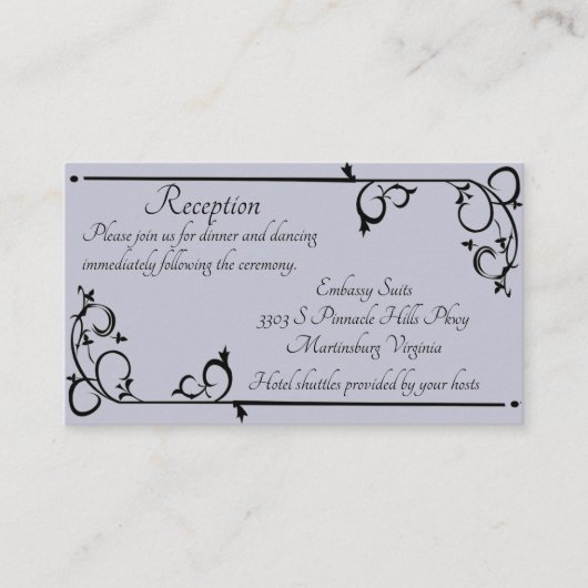 Elegant grijs en zwart stromende sinaasappel informatiekaartje (Voorkant)