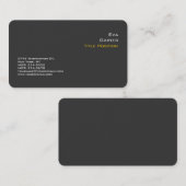 Elegant grijs Geel Professioneel Modern Visitekaartje (Voorkant / Achterkant)