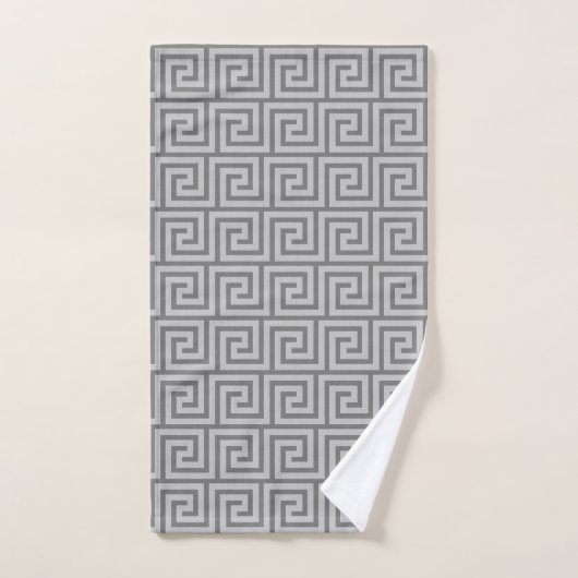 Elegant grijs Grieks patroon Bad Handdoek (Handdoek)