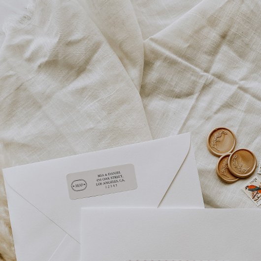 Elegant Grijs Klassiek Chic Monogram Retouradres Etiket