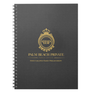 Elegant grijs kunstleder Aangepaste Logo Notitieboek