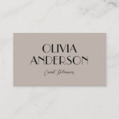 Elegant grijs minimalistisch neutraal boho chic mo visitekaartje (Voorkant)