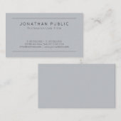Elegant grijs Moderne Minimalistische Sjabloon Visitekaartje (Voorkant / Achterkant)