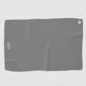 Elegant grijs monogram golfhanddoek (Horizontaal)