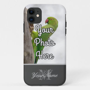 Elegant grijs monogram met je persoonlijke foto! iPhone 11 hoesje