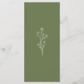 Elegant Grijs & Olijfgroen Bruiloft Menu (Achterkant)