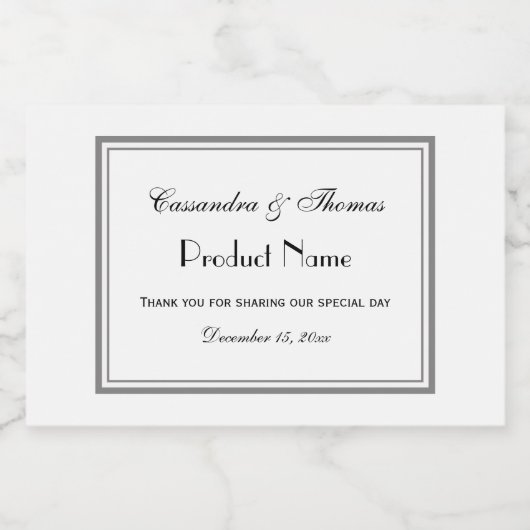 Elegant grijs omhuld H Etiket (Enkel label)