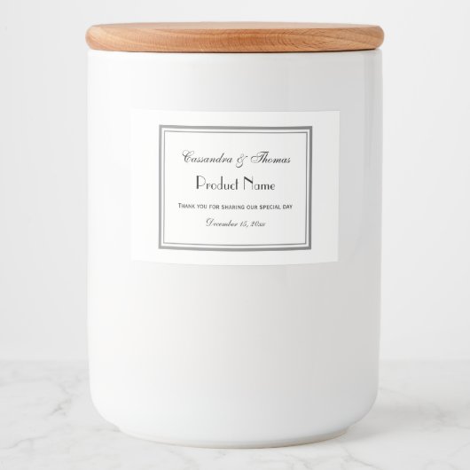 Elegant grijs omhuld H Etiket (Voorkant)