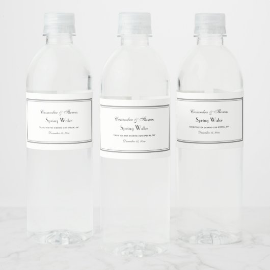 Elegant grijs omhuld H waterflesetiket Waterfles Etiket (Flessen)