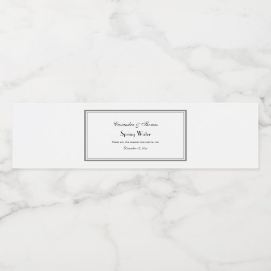 Elegant grijs omhuld H waterflesetiket Waterfles Etiket (Enkel label)