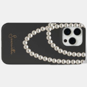 Elegant grijs Pearl ketting Case-Mate iPhone Case (Achterkant (horizontaal))