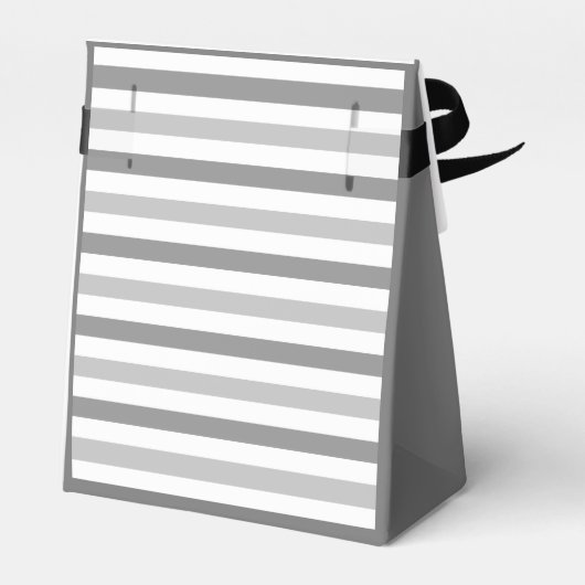 Elegant Grijs Polka Dots Strepen Favor Box Bedankdoosjes (Achterkant)