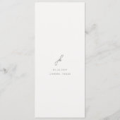 Elegant Grijs Script Monogram Huwelijk Menu (Achterkant)