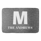 Elegant grijs Tan Custom Monogram Initiaal Deurmat Badmat (Voorkant)
