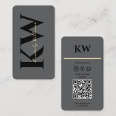 Elegant grijs Visitekaartje – Aangepaste naam en c (Voorkant / Achterkant)