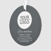 Elegant grijs Voeg je Logo aangepaste tekstpromoti Ornament (voorkant)