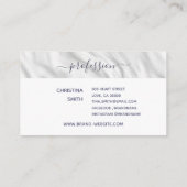 Elegant Grijs Wit Kalligrafie Naam Handtekening Ch Visitekaartje (Achterkant)