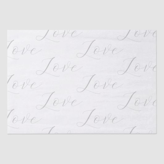 Elegant Grijs Wit Liefde Bruiloft Tissuepapier (Voorkant)