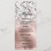 Elegant grijs wit rosé goud marmer bruiloft Menu (Voorkant)
