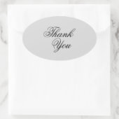 Elegant grijs & zwart dank u stickers (Tas)