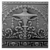 Elegant Grijs Zwart Neoclassicistisch Antiek Repro Tegeltje (Voorkant)