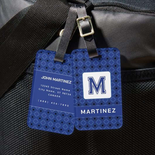 Elegant Grijsblauw Bagagelabel voor Man