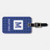 Elegant Grijsblauw Bagagelabel voor Man (Voorkant horizontaal)