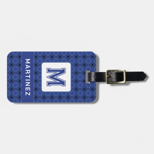 Elegant Grijsblauw Bagagelabel voor Man (Voorkant horizontaal)