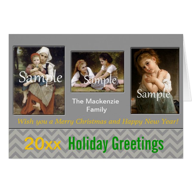 Elegant grijze feestdag, kerst, nieuwjaar (Voorkant Horizontaal)