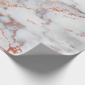 elegant grijze marmer en goudeffect van roos cadeaupapier (Hoek)