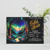 Elegant grillig bos Baby shower Kaart (Staand voorkant)