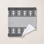 Élégant gris argenté et blanc (Gant de toilette)